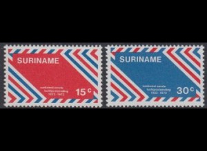 Surinam Mi.Nr. 636-37 50Jahre Luftpostdienst Niederlande-Surinam (2 Werte)