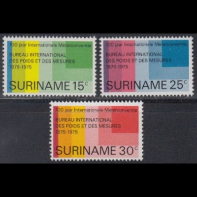 Surinam Mi.Nr. 695-97 100Jahre Int. Meterkonvention (3 Werte)