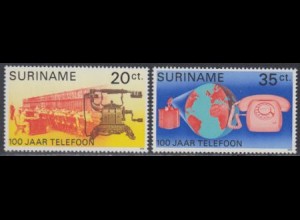 Surinam Mi.Nr. 730-31 100Jahre Telefon (2 Werte)