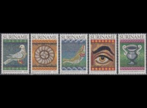 Surinam Mi.Nr. 1021-25 Ostern, Mosaike (5 Werte)