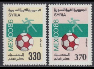 Syrien Mi.Nr. 1647-48 Fußball-WM 1986 Mexico (2 Werte)