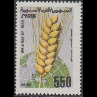 Syrien Mi.Nr. 1733 Welternährungstag, Erdkugel, Getreideähre (550)
