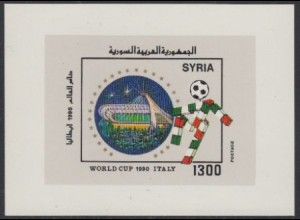 Syrien Mi.Nr. Block 71 Fußball-WM 1990 Italien 