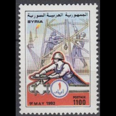 Syrien Mi.Nr. 1886 Tag der Arbeit, Ölarbeiter am Bohrturm (1100)