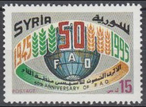 Syrien Mi.Nr. 1938 50 Jahre Welternährungsorganisation FAO, Globus (15)