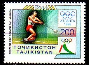 Tadschikistan Mi.Nr. 105 Olympia 1996, Hammerwerfen (200)