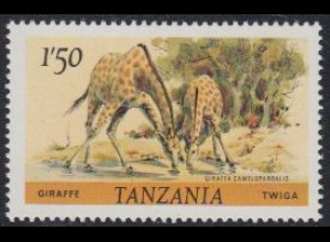 Tansania Mi.Nr. 168C Freim. Giraffe gez. 14:14 1/4 (1,50)