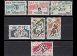 Togo Mi.Nr. 276-82 Olympia 1960 Squaw Valley und Rom (7 Werte)