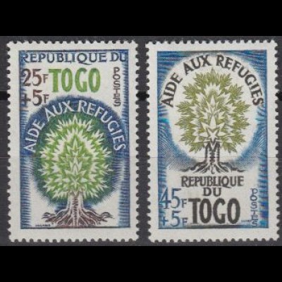 Togo Mi.Nr. 283-84 Weltflüchtlingsjahr (2 Werte)