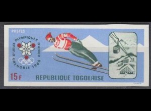 Togo Mi.Nr. 627B Olympia 1968 Grenoble, Skispringer (15)