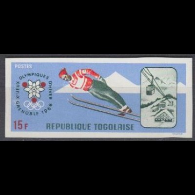 Togo Mi.Nr. 627B Olympia 1968 Grenoble, Skispringer (15)