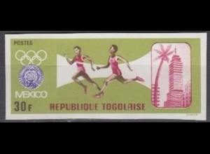 Togo Mi.Nr. 628B Olympia 1968 Mexiko, Läufer (30)