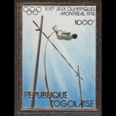Togo Mi.Nr. 1138B Olympia 1976 Montreal, Stabhochsprung (1000)