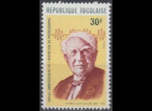 Togo Mi.Nr. 1312A 100Jahre Phonograph, Edison, Erfinder des Phonographen (30)