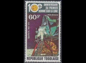 Togo Mi.Nr. 1394A Mondlandung 1969, Armstrong auf Leiter der Mondfähre (60)