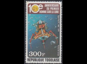 Togo Mi.Nr. 1397A Mondlandung 1969, Apollo 11 - Mondfähre (300)