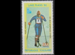 Togo Mi.Nr. 1417A Olympische Winterspiele Lake Placid, Skilanglauf (200)