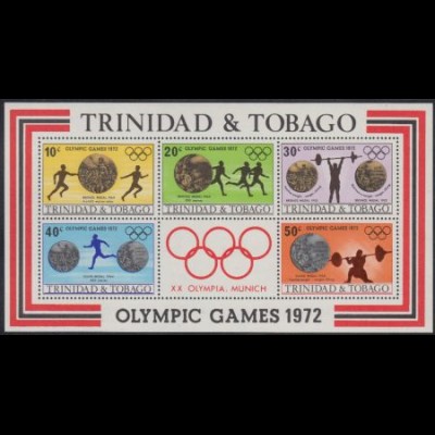 Trinidad & Tobago Mi.Nr. Block 5 Olympia 1972 München, Medaillen versch.Jahre