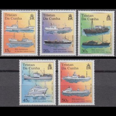 Tristan da Cunha Mi.Nr. 628-32 Fischereischutzschiffe (5 Werte)