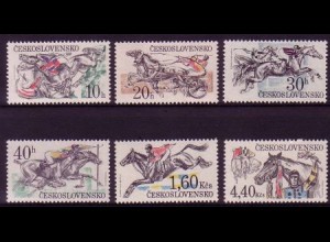 Tschechoslowakei Mi.Nr. 2469-74 Pferdesport (6 Werte)