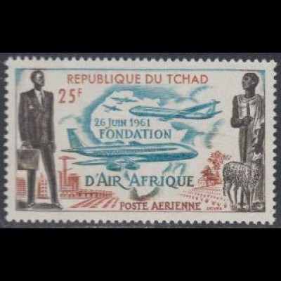Tschad Mi.Nr. 87 Gründung Fluggesellschaft Air Afrique (25)