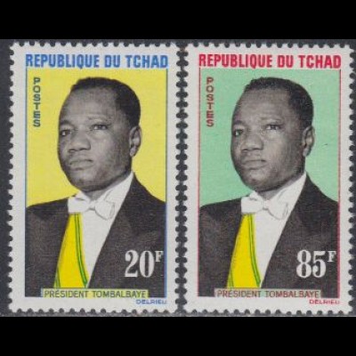 Tschad Mi.Nr. 94-95 Freim. Präsident Tombalbaye (2 Werte)