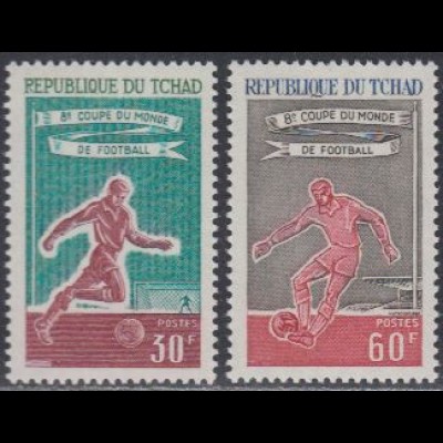 Tschad Mi.Nr. 157-58 Fußball-WM 1966 England (2 Werte)