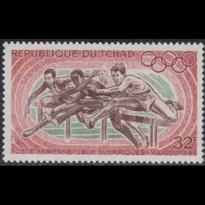 Tschad Mi.Nr. 211 Olympia 1968 Mexiko, Hürdenlauf (32)