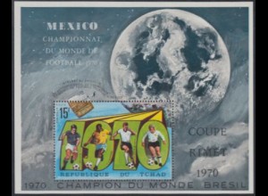 Tschad Mi.Nr. Block 9A Fußball-Weltmeister, 4 Spieler vor "1970" 