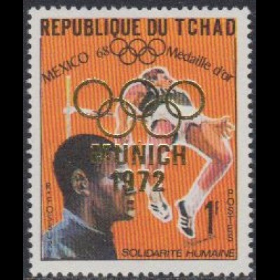 Tschad Mi.Nr. 466A Olympia 1968 Gold Hochsprung Fosbury, Aufdr. Munich 1972 (1)
