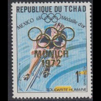 Tschad Mi.Nr. 473A Olympia 1968 Gold Rad Trentin, Aufdr. Munich 1972 (1)