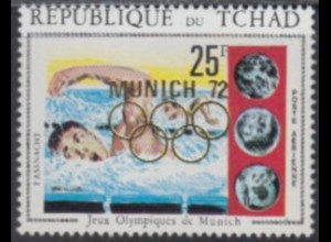 Tschad Mi.Nr. 536A Olympia 1972 München Schwimmen, MiNr.381m.Aufdr. (25)
