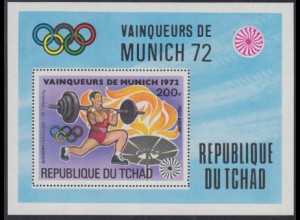 Tschad Mi.Nr. Block 55A Olympia 1972 München, Gewichtheben Sieger Alexejew 
