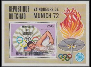 Tschad Mi.Nr. Block 57A Olympia 1972 München, Schwimmen, Sieger Mark Spitz 