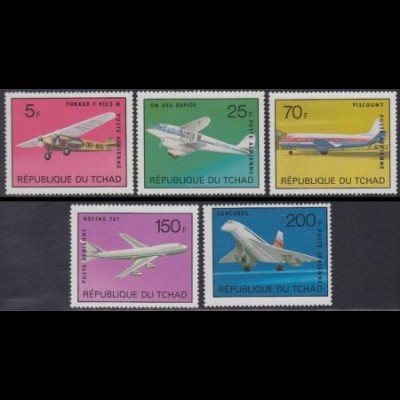 Tschad Mi.Nr. 679-83 Flugzeuge (5 Werte)