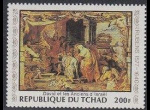 Tschad Mi.Nr. 837 400Geb. Rubens, Gemälde David und die Alten Israels (200)