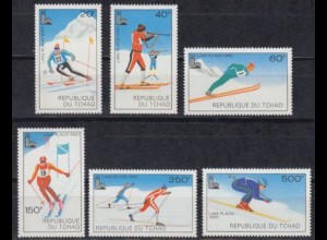 Tschad Mi.Nr. 877-82 Olympische Winterspiele Lake Placid 1980 (6 Werte)