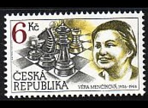 Tschechien Mi.Nr. 102 Menciková Schachweltmeisterin, Schachspiel (6Kc)