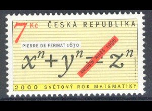 Tschechien Mi.Nr. 259 Int. Jahr der Mathematik, Fermats Theorem, Andrew Wiles