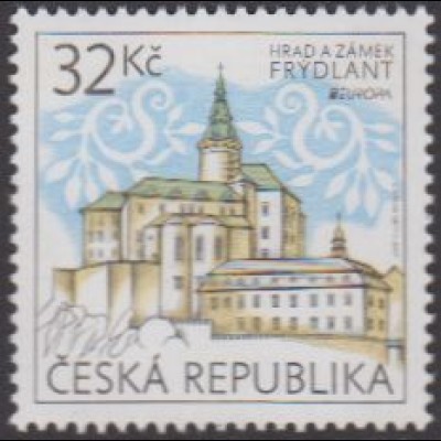 Tschechien MiNr. 920 Europa 17, Burgen u.Schlösser, Schloss Friedland (32)