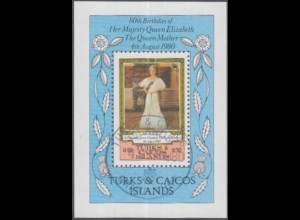 Turks- u.Caicos-Inseln Mi.Nr. Block 23 80 Geb.Königinmutter Elisabeth