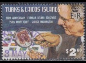 Turks- u.Caicos-Inseln Mi.Nr. 593 Geb.F.D.Roosevelt, als Briefmarkensammler (2)