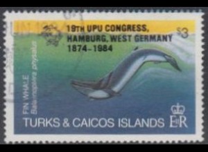 Turks- u.Caicos-Inseln Mi.Nr. 701 UPU Kongress Hamburg, Finnwal m.Aufdr. (3)
