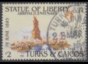 Turks- u.Caicos-Inseln Mi.Nr. 732 100.T.tag Ankunft d.Freiheitsstatue (2)
