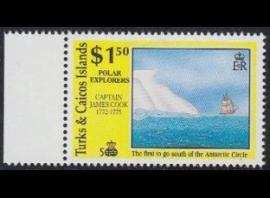 Turks- u.Caicos-Inseln Mi.Nr. 976 Entdeckungen, Cook, Antarktis (1,50)