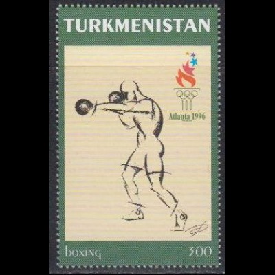 Turkmenistan Mi.Nr. 62 Olympia 1996 Atlanta, Boxen (300)