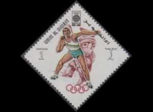Umm al-Kaiwain Mi.Nr. 267A Olympia 1968 Mexiko, Kugelstoßen (1)