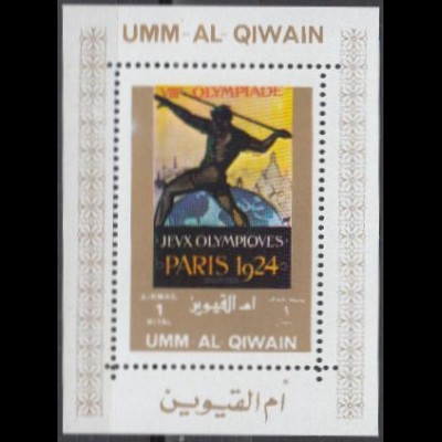 Umm al-Kaiwain Mi.Nr. 1109A (Block) Geschichte oly.Spiele, Paris 1924 (1)