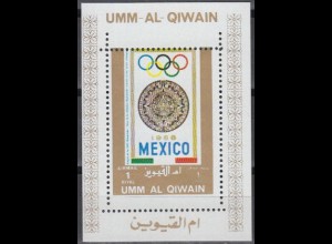Umm al-Kaiwain Mi.Nr. 1111A (Block) Geschichte oly.Spiele, Mexiko 1968 (1)