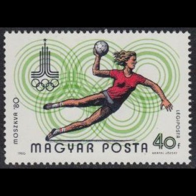 Ungarn Mi.Nr. 3433A Olymp. Sommerspiele Moskau 1980, Handball (40)